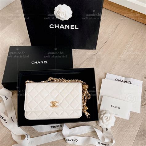 white chanel woc|chanel white wallet on chain.